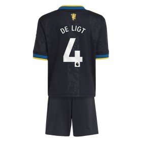 Manchester United Matthijs de Ligt #4 Tredje Kläder Barn 2025-26 Kortärmad (+ Korta byxor)